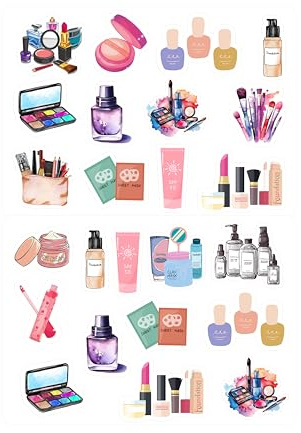 24Pcs Precut Edible Makeup Cupcake Toppers Cosmetics Cupcake erfume Lipstick Cupcake Happy Birthday Cake Decoration for Girls 18th Birthday Bachelorette Party Supplies Beauty Cake Decorations