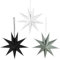 ALINK 30cm Papier Stern Dekoration 3er Set Faltsterne Neuneck Weihnachtsstern Deko (Schwarz & Weiß & Grau)