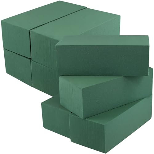 MAKTSAM 8 bloques de espuma floral verde de 23 x 11 x 7,5 cm, ladrillos de espuma grandes para arreglos florales para accesorios de arreglos florales, decoración de bodas, cumpleaños, floristería,