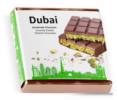 100 gr. de chocolate Dubai + 1x instrucciones de horneado con pistacho y Kadayif según la receta original - chocolate con leche