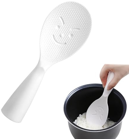 Cucchiaio da portata per riso Shamoji, in plastica, colore: Bianco