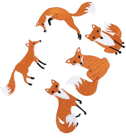 KONTONTY 15stücke Gestickte Fuchs-patches Für Kleidung Aufnäher Für Diy-projekte Taschen Hüte Und Mehr Bunte Langlebige Applikationen Zur Kreativen Dekoration