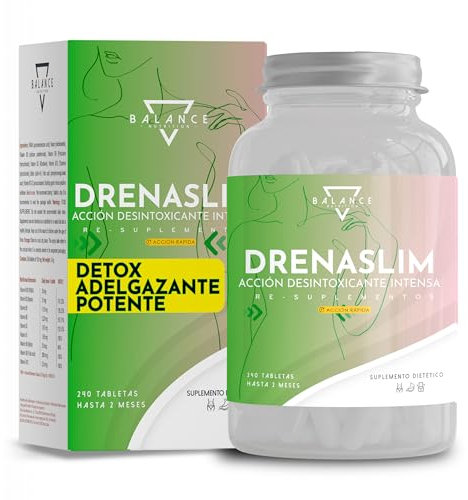 DRENASLIM® DETOX 240 COMPRESSE (CON DIETA DETOX DRENANTE) - Drenante Forte Dimagrante | Brucia Grassi Potenti Veloci, Bromelina Forte Drenante, Detox Depurativo Antiossidante | Accelera il Metabolismo