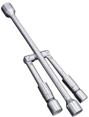 Amagogo Klappbarer Radmutternschlüssel, 4 Wege Entferner, SUV, 17 Mm, 19 Mm, 21 Mm,