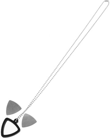 Sosoport Gitarre Plektrum Halter Halskette Aus Silikon Mit Edelstahl-Picks Flexibles Stabiles Design Für Gitarristen Inklusive Picks Und Kette