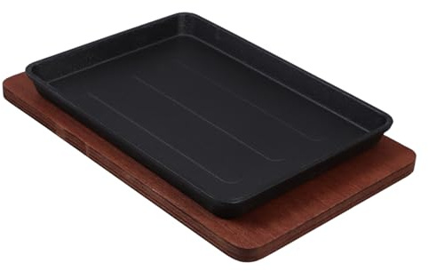 Cabilock Poêle à Griller Carrée Fonte avec Plateau Cuisson Uniforme pour Steaks et Grillades Compatible Gril Induction Poêle Barbecue Polyvalente pour Cuisine et Table
