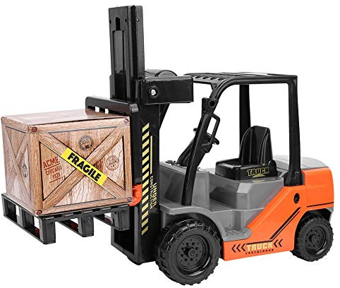 ViaGasaFamido Carrelli Elevatori di Auto in Scala 1:10 - Giocattolo Camion Costruzioni con Pallet Box, Ideale per Bambini e Adulti, Decorazione e Regalo