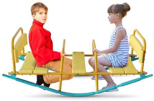 UIHECTA BalançOire à Bascule pour Enfants en ExtéRieur Capacité Charge : 90 Kg BalançOire à Bascule en MéTal PoignéEs BalançOire pour Tout-Petits à Partir De 3 Ans éQuipement