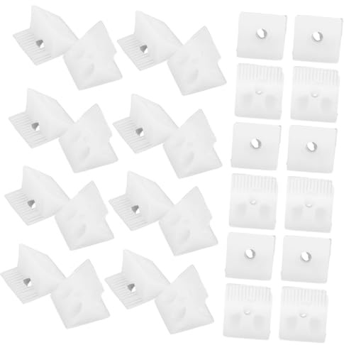 Anneome Soportes de Ángulo de Plástico Blanco Diseño Estable y Fácil Instalación 100 Piezas con Tornillos para Fondo de Cajón y Armarios para Reparación de Muebles