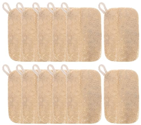 Angoily 10 Stück Natürliche Luffa Spülschwämme Weiche Langlebige Reinigungsschwämme aus Natürlichem Luffa für Geschirr Töpfe und Pfannen und Vielseitig Einsetzbar