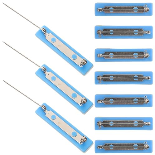 DIYEAH Imperdibles Autoadhesivos para Insignias 10 Unidades Doble Cara Base de Espuma Azul Cierre de Alfiler de Seguridad en Barra Longitud 40 MM Accesorios para Etiquetas de