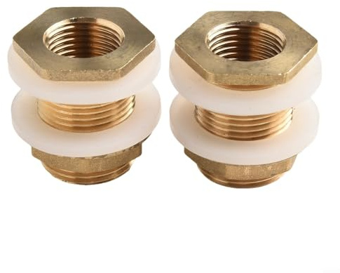 Besttoolifes Adattatore di riduzione esagonale in ottone con filettatura interna ed esterna per serbatoio dell'acqua, dimensioni DN15, DN20, DN25, confezione da 2 (DN25)