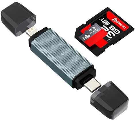 Lector de tarjetas SD a USB C Lightning adaptador para iPhone 17 16 15 14 Pro Max compatible con Samsung Micro SD Card Reader TF cámara teléfono móvil para iPad para Apple tarjeta de memoria cámara