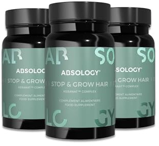 Absology Stop & Grow Hair – Integratore Alimentare - 180 Capsule | Aiuta contro la Caduta dei Capelli, Stimola la Crescita - Uomo e Donna - KeranatTM, Biotina, Ferro, Estratto di Carciofo