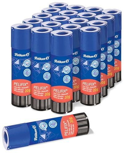 Pelifix Klebestift 20g, 20 Stück – kinderfreundlicher für Schule & Basteln | Pelikan Pelifix Klebestift 20 x 20g