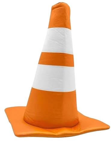 Hailong Ming Verkehrskegel Hut, Kostümaccessoire für Bühnenauftritte, Orange Kuppel