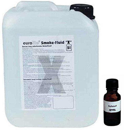 5 Liter Eurolite X (Extrem A2) Nebelfluid incl. 30 ml Duftstoff Apfel, Smoke-Fluid, Nebel-Fluid-Flüssigkeit für Nebelmaschine
