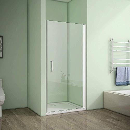 AICA Nischentür 80x185cm Duschabtrennung Duschtür Duschwand 5mm Nano Sicherheitsglas