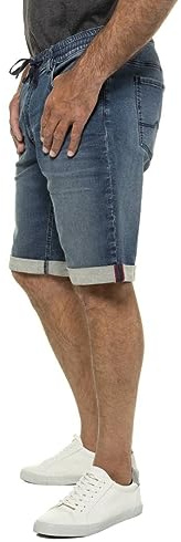 JP 1880 Herren große Größen Übergrößen Menswear L-8XL Bermuda, FLEXNAMIC®, Regular Fit Dark Blue Denim 64 708366903-64