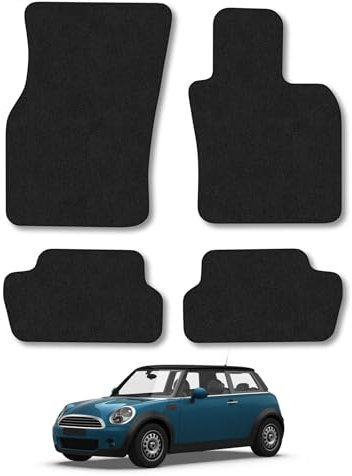 Mini Cooper (2014-2024) [3 Door] [F56] Car Mats Accessories Tailored Carpet Floor Mats Non Slip Black Trim Full Coverage Compatible Accessory Front Rear Set Anti Slip Granulated Backing Hand-Finished