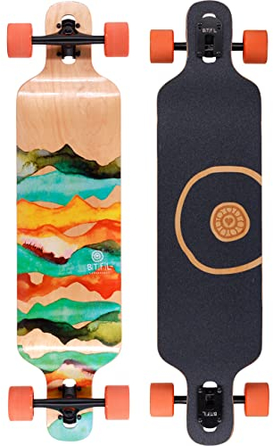 BTFL Drop-Through Longboard Keanu Skateboard für Mädchen, Komplett-Board mit ABEC 9 Kugellager, Cruiser für Anfänger und Fortgeschrittene