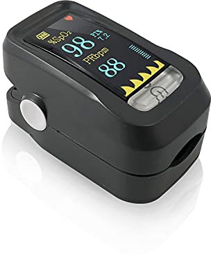 Oxypulse PRO - Pulsioxímetro de Dedo, Medidor de Oxígeno en Sangre y Saturación SpO2 con Pantalla TFT en Color, Lector de Pulsaciones y Frecuencia Cardíaca