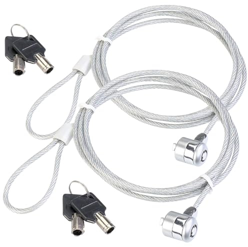 VisorTech Laptopsicherung: 2er-Set Notebookschlösser Safety Lock mit gummiertem Stahlkabel, 1,8 m (Laptopschloss, Diebstahlschutz Laptops, Zahlenschloss)
