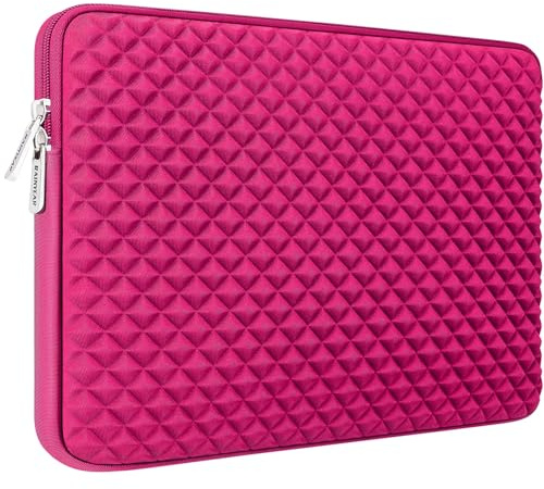 RAINYEAR Funda para Portátil Compatible con Macbook Air de 13 Pulgadas M5 M4 M3 M2 M1 Macbook Neo de 13,3 Pulgadas y Macbook Pro de 14 Pulgadas, Notebook Chromebook de 11-12,6 Pulgadas, Rosa Oscuro