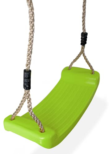 HOQ Siège à Bascule - Planche à Bascule réglable - balançoire antidérapante pour Enfants - Accessoires de Jardin et d'aire de Jeux - Intérieur et extérieur - Vert Pomme