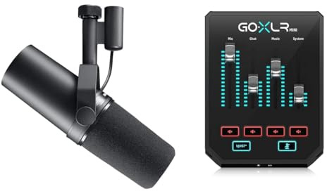 Shure SM7B Dynamisches Gesangsmikrofon für Broadcast, Podcast - Schwarz & GoXLR Mini - Mixer & USB Audio Interface for Streamers, Gamers & Podcasters