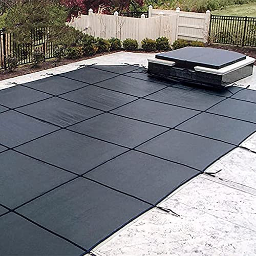 ZAQYCM Pool Abdeckplane Winter Poolabdeckplane Schwarz Winter Inground Pool Mesh Abdeckung, Rechteck/Oval Schwimmbad-Schutzgitter Für Kinder, Hunde, Katzen Und Andere Tiere - Solide PP Net