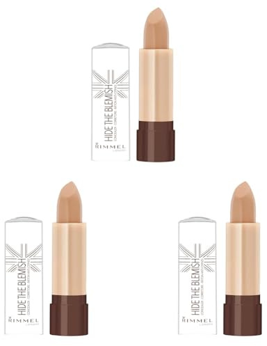 Rimmel London Correttore Hide The Blemish - Stick Copri Occhiaie, Rossori e Imperfezioni - Golden Beige - 4.5 g (Confezione da 3)