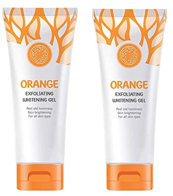 Gel peeling all'arancia Pelle Viso Mani Corpo Macchia scura Illumina la pelle esfoliante Gel peeling corpo sbiancante per una pelle più morbida e radiosa (2PCS)