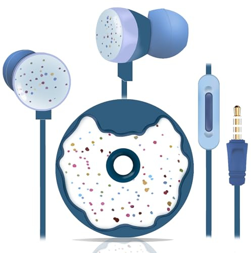 DTMNEP Donut Kids Earbuds for School, Earbuds for Kid Size Wired Earphones