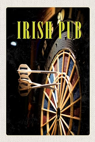 Blechschild 18x12 cm Irland Kneipen Spiel Dartboard Wand Deko Bar Kneipe Sammler Geschenk