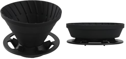ALXBSONE Pour Over Coffee Dripper Zusammenklappbarer Silikon Filterfilter Kaffee Trichter, Single Serve Kaffee Drip Cone für Camping, Reisen, Wandern, Backpacking(Schwarz)