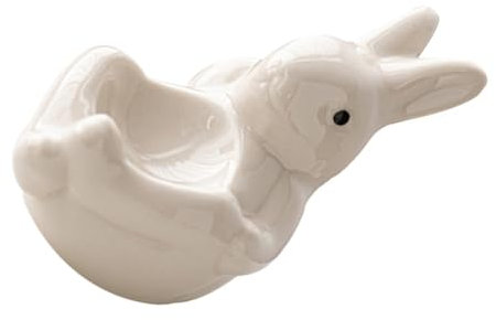 Zerodeko Portauovo in Ceramica Forma di Coniglietto Portauovo per Colazione Contenitore per Uova da Cucina Tazza per Servire Le Uova