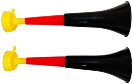Tromette Vuvuzela Due corpi. Accessorio per calcio e celebrazioni sportive. Tromba d'aria rumorosa per l'animazione Ideale per il trasporto (2 Prodotti, Germania)