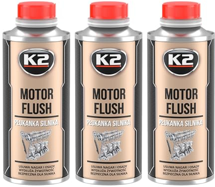 K2 Limpiador de Motor Interior Aditivo de Aceite para Motores Gasolina y Diésel - Pack de 3 Motor Flush - Ayuda a Mantener Limpio el Sistema de Lubricación y Las Cavidades Internas - 250 ml