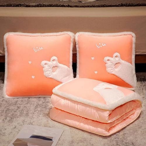 KIUGOP Kissendecke, Reisekissen und Decke Set für Flugzeuge, Kissendecke 2 in 1, tragbares, leichtes Reisedecke-Kissen, für Reisen und Outdoor-Camping, 40 * 40cm,B