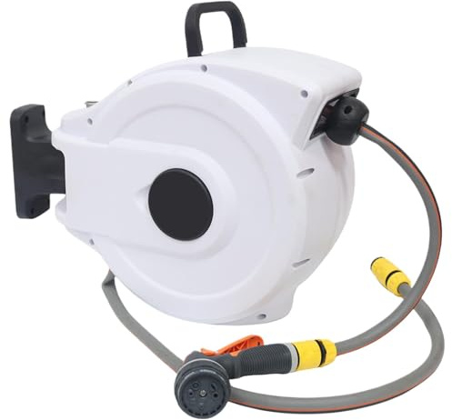 Zuasdvnk Tubo da giardino retrattile, avvolgitubo retrattile, avvolgitubo per acqua retrattile automatico, tubo esterno retrattile robusto, attrezzatura per il lavaggio 'auto