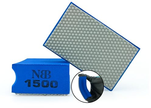 NBB Diamant-Schleifschwamm Diamant-Polierpad Schleifblock mit Schaumstoff Rückseite Diamant-Handschleifpad zum Schleifen und Polieren scharfer Kanten von Granit Marmor Stein Glas Keramik (1500#H)