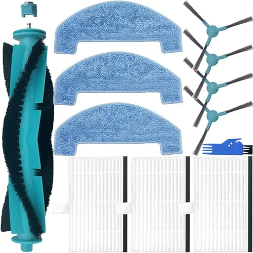EATBALE Accessories compatible with Ultenic D10 / T10 Lite / T20 Pro for MONSGA MS1 MAX for Proscenic Q8 / Q8 Max Robot Vacuum Cleaners 1 x Main Brush 4 x Side Brushes 3 x Hepa Filters 3 x Mop Cloths