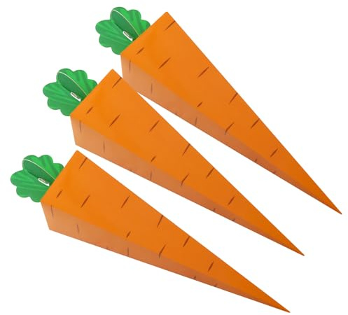 50 Stück Karotten-Leckerei-Boxen, Karottenförmige Keks-Bonbon-Kasten, 3D-Karotten-Geschenk-Oster-Leckerei-Boxen, Party-Geschenktüten für Kinder, Oster-Frühlings-Motto-Geburtstagsparty, Osterdekoration