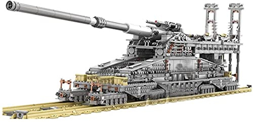 SchwererGustav Panzer Bausteine, Dora-Kanone Militär Panzer Modellbausatz | 3846 Teile, 3-IN-1, WW2 Klemmbausteine Tank, Konstruktions Modell Set