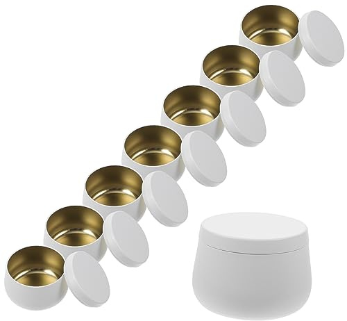 CONGARTENO Tarro de Hojalata Redondo 4 Oz, Caja de Almacenamiento Metálica, Resistente y Portátil, Apto para Dulces y Té, Adecuado para Organización en Cocina, Set de 24 Unidades