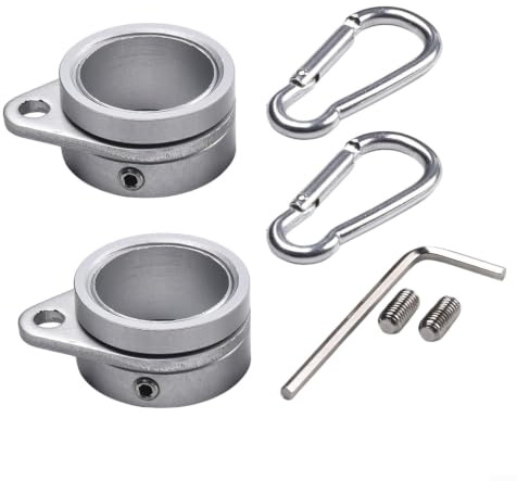 Vilgftyiet 2pcs Aluminum flag pole rings,feature a 360-degree rotating anti-wrap ring, For Use On Standard Poles, with 2 screws,for flagpoles measuring 75 to 1 inch in diamete