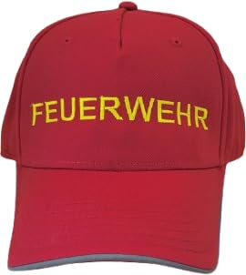 Feuerwehr Cap Basecap Feuerwehr Bestickt mit Metallverschluss und mit reflektierenden Paspelierungen