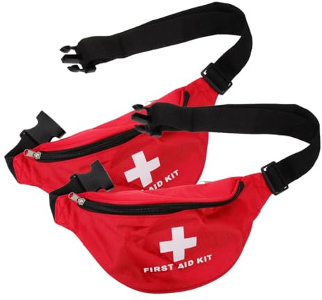 Toyvian 2 Sätze Erste -hilfe -tasche Leere Arzttasche Notfall Medizinische Kit - Für Medizinische Geräte Aufbewahrungs Für Gehhilfen Rot Nylontuch 2 Stück * 2