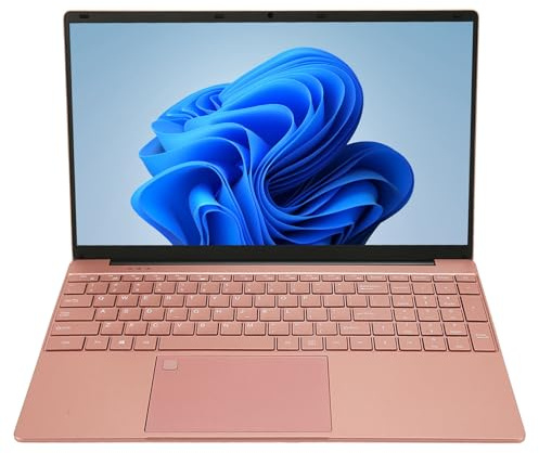 Yunseity Laptop de 15.6 Pulgadas con Celeron N5095 CPU Resolución IPS Pantalla 32 GB RAM para 11 Estudiantes Pink (32+512G Enchufe de la UE)